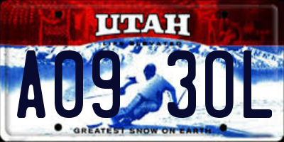 UT license plate A093OL