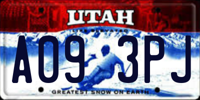UT license plate A093PJ