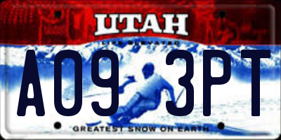 UT license plate A093PT
