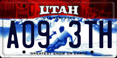UT license plate A093TH