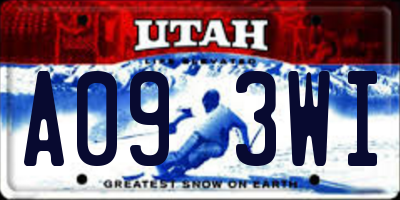 UT license plate A093WI