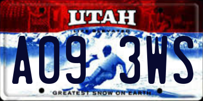 UT license plate A093WS