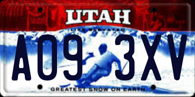 UT license plate A093XV