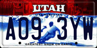 UT license plate A093YW