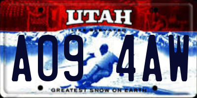 UT license plate A094AW