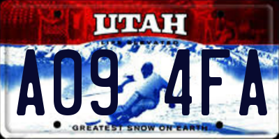 UT license plate A094FA