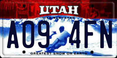 UT license plate A094FN