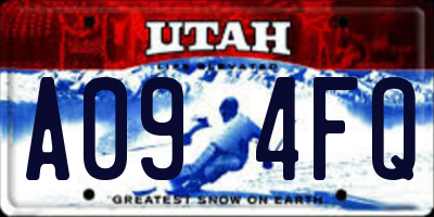UT license plate A094FQ