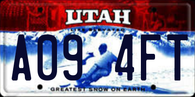 UT license plate A094FT