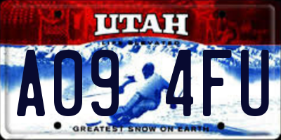 UT license plate A094FU