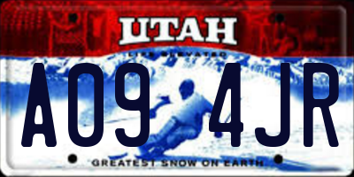 UT license plate A094JR