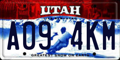 UT license plate A094KM