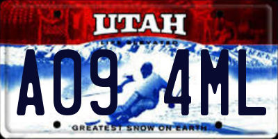 UT license plate A094ML