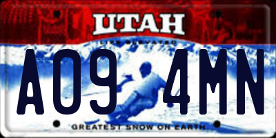 UT license plate A094MN