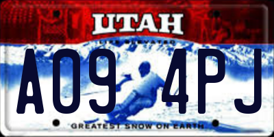 UT license plate A094PJ