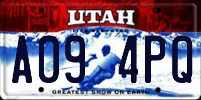 UT license plate A094PQ