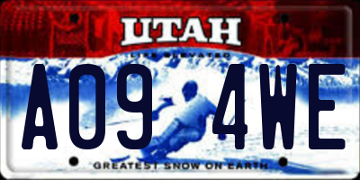 UT license plate A094WE