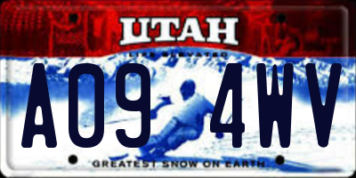 UT license plate A094WV