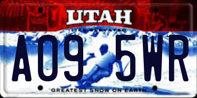 UT license plate A095WR