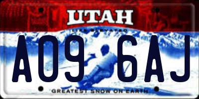 UT license plate A096AJ