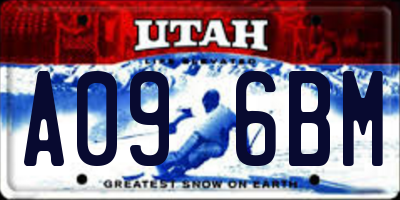 UT license plate A096BM
