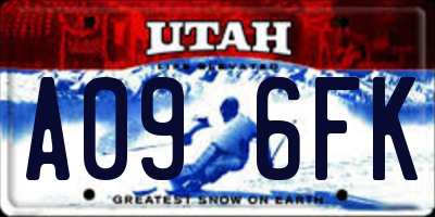 UT license plate A096FK