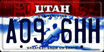 UT license plate A096HH