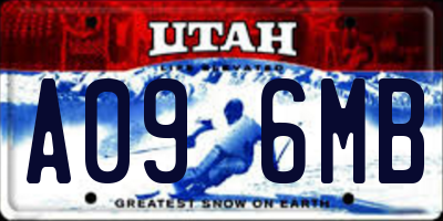 UT license plate A096MB