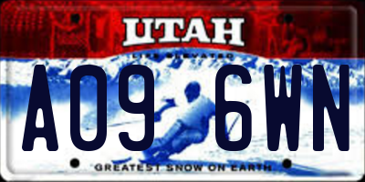UT license plate A096WN