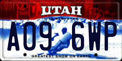 UT license plate A096WP