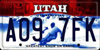 UT license plate A097FK