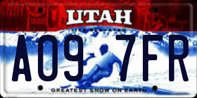 UT license plate A097FR