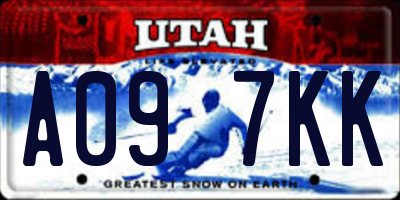 UT license plate A097KK