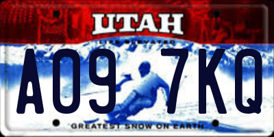 UT license plate A097KQ