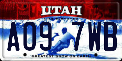 UT license plate A097WB