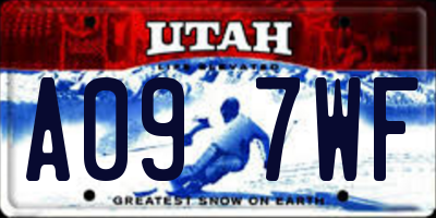 UT license plate A097WF
