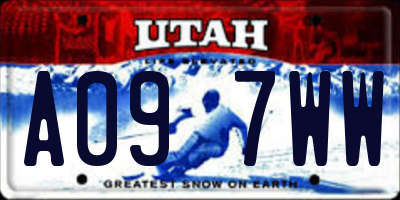 UT license plate A097WW