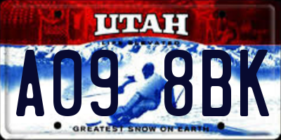 UT license plate A098BK