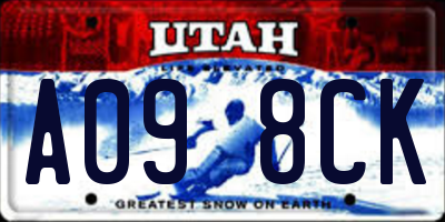 UT license plate A098CK