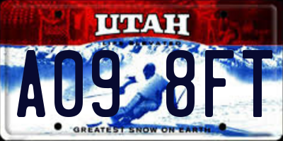 UT license plate A098FT