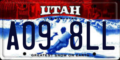UT license plate A098LL