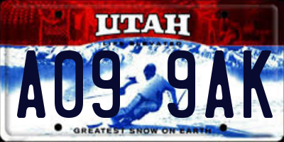 UT license plate A099AK