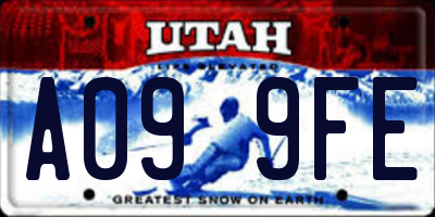 UT license plate A099FE