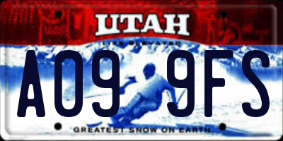 UT license plate A099FS