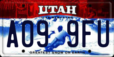UT license plate A099FU