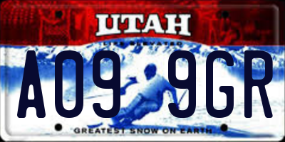 UT license plate A099GR