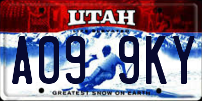 UT license plate A099KY