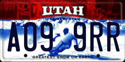 UT license plate A099RR