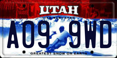 UT license plate A099WD