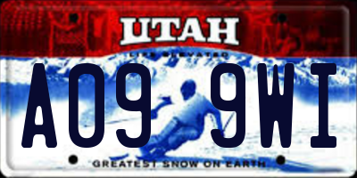 UT license plate A099WI